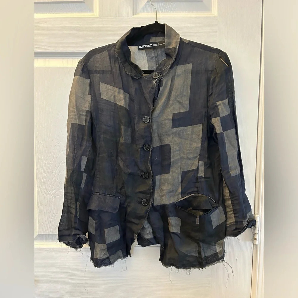 Rundholz Gray and Black Jacket Sweater M